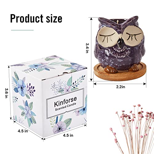Kinforse Scented Candles - Lavender Candle Gift Set for Women, Birthday Presents with Marbling Gift Box