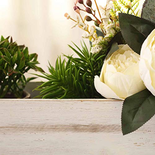18x6-Inch Natural Whitewashed Wood Rustic Rectangular Planter Boxes Holders Centerpieces Wedding Decorations Party