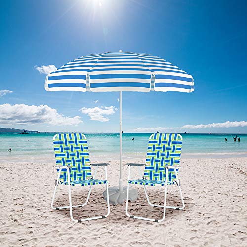 VINGLI Patio Lawn Webbed Folding Chairs Set of 2, Outdoor Beach Portable Lawn Chair Camping Chair Beach Chair for Yard, Ga...