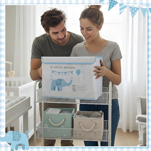 LemonRoad Baby Memory Keepsake Box 16x12x12inch Baby Shower Elephant First Keepsake Box New Parent Newborn Baptismal Birth...