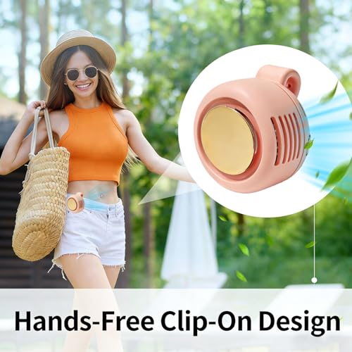A V Portable Silent Clip-On Bladeless Personal Fan, Wearable Waist & Neck Fan, 360° Rotation, 3 Speeds, USB-C Rechargeabl...
