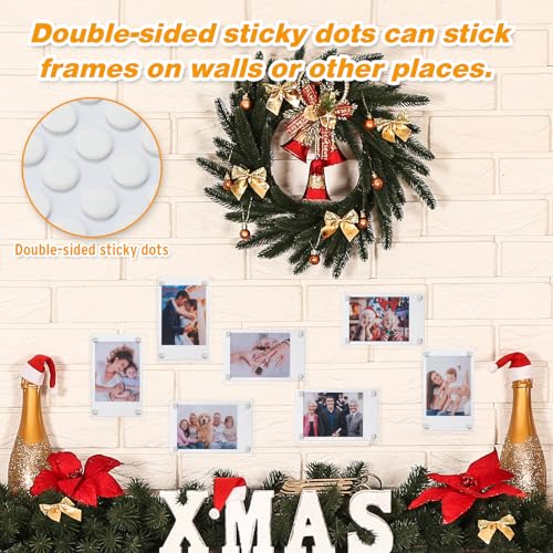 SUNEZLGO 15 Pack Acrylic Fridge Magnetic Frame for Polaroid, 2.36x3.54 In Mini Picture Frames for Fujifilm Instax Mini, Do...