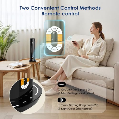 Waterless Scent Diffuser – 1200 Sq Ft Coverage, Essential Oil Diffuser with Remote Control, Quiet Aromatherapy Diffuser wi...