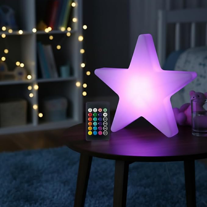 COPU 12-inch LED Star Sign Night Light, Fun & Cute Stars Mood Lamp for Kids, 16 RGB Colors & 4 Modes, Rechargeable, Waterp...