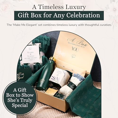 MAKE ME ELEGANT Spa Gift Baskets for Women, Luxury Self Care Package Happy Birthday, Mothers Day Gifts Box, Unique Designs...