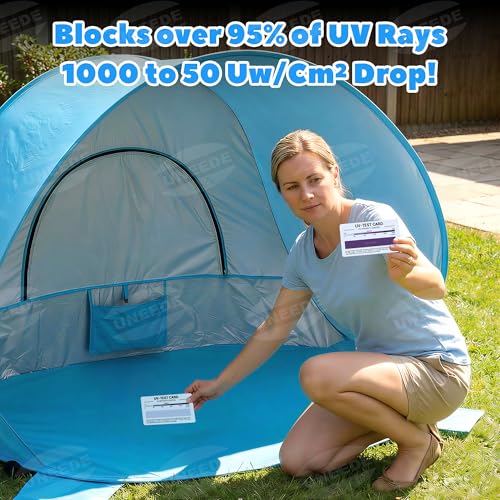 Baby Beach Tent Pop Up Baby Tent with UV Protection - Portable Infant Shade Canopy, Must-Have Beach Baby Essentials (Blue,...