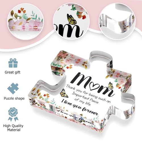 VELENTI Gifts for Mom - Cute Engraved Acrylic Block Puzzles Piece - Adorable Mom Gift from Son, Daughter - Fun Christmas, ...