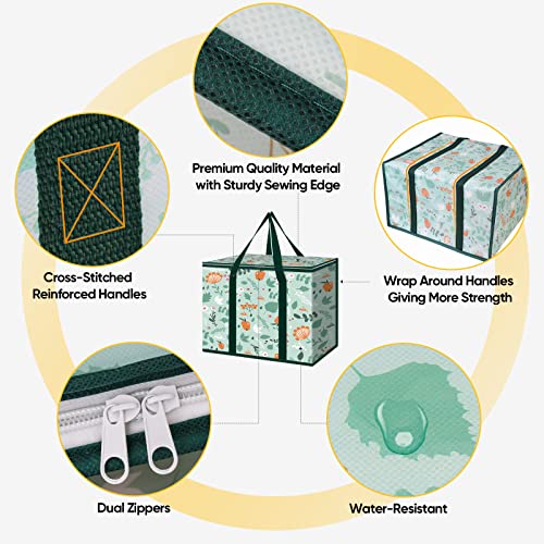 BALEINE 2Pk Insulated Reusable Grocery Bags, Collapsible Cooler Bag for Groceries, Heavy Duty Large Insulated Bag (16''x...