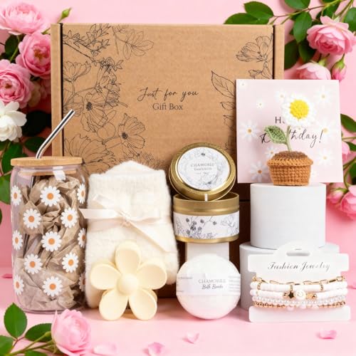 Birthday Gifts for Women, Self Care Gifts Baskets Care Package for Women, Happy Birthday Gifts for Teen Girls, Her, Mom, S...