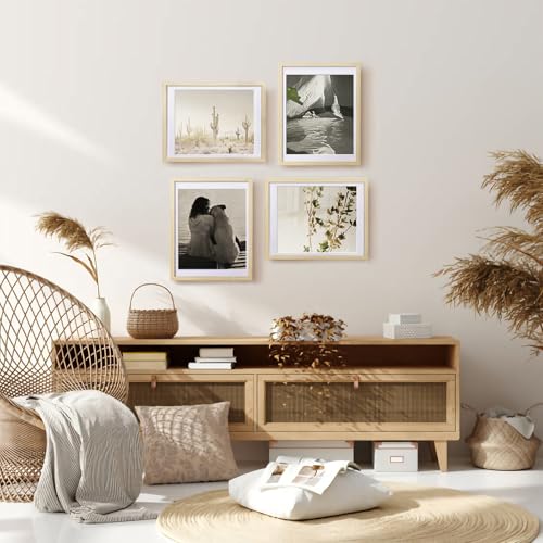 BSRHOME Picture Frame, Set of 6 12x16 Natural Wood, Poster Frame with Plexiglass, Tabletop & Wall Mount, Ideal Gift for An...