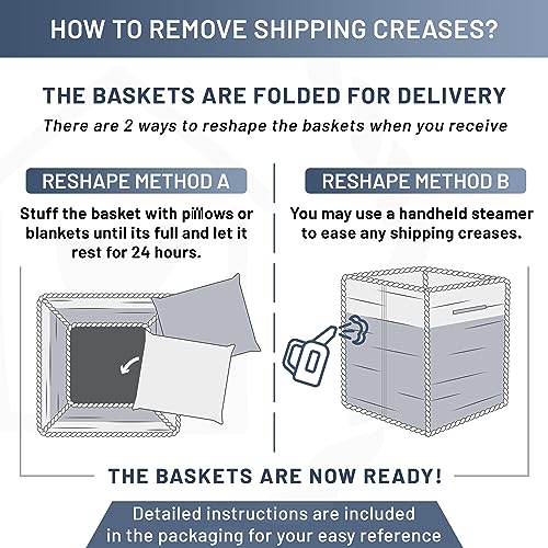 NaturalCozy Storage Cubes 11 Inch Cotton Rope Woven Baskets for Organizing, 3-Pack | Cube Storage Bin | Square Storage Bas...