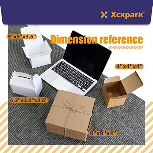 Xxcxpark 16 PCS Brown Kraft Gift Boxes 8x8x4 Inches, Decorative Party Favor Kraft Paper Gift Packaging Box with Lid for DI...