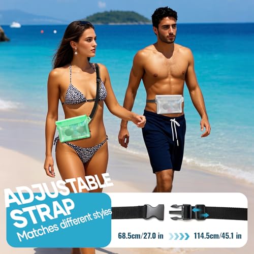 Waterproof Bag for Beach, Waterproof Pouch for Phone Passport Purse, Fanny Packs for Women, Floating Dry Bags for Cruise S...