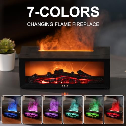 Fireplace Aroma Essential Oil Diffuser, 150ml Ultrasonic Humidifier, Scent Aroma Diffuser with Remote Control & Timer for ...
