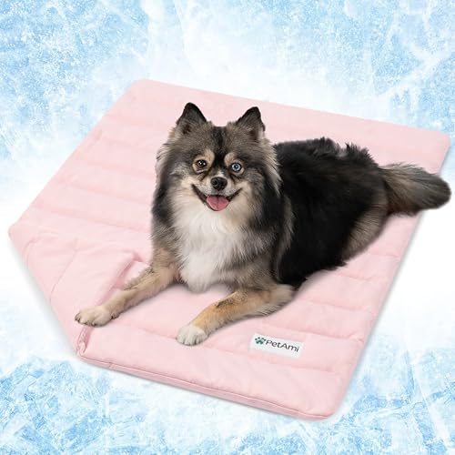 PetAmi Cooling Mat for Dog, Premium Pet Cooling Blanket for Crate Kennel, Indoor Cat Cool Sleeping Pad, Q-MAX Cold Sofa Co...