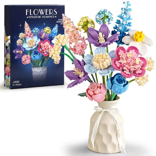 SUNHABI Flower Building Set for Adults, Botanical Flower Bouquet Building Kit, Home & Office Décor, Creative DIY Gift for ...