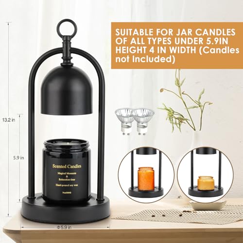 Candle Warmer Lamp with Timer, Electric Dimmable Candle Light Warmer, Wax Melt Warmer for Jar Candles, House Warming for W...
