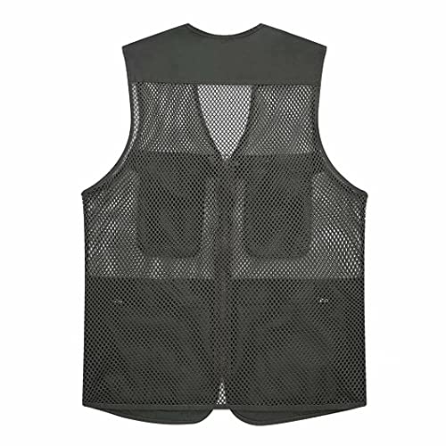 Rizanee Unisex Mesh Breathable Fishing Vest, Multi-Pockets Photography Travel Hiking Waistcoat Jacket for Adults and Youth