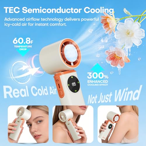 SSWind 6000mAh Portable Handheld Fan with Ice Cooling, 199 Levels Stepless Speed, 20H Long Battery Life, 20000RPM Turbo Fa...