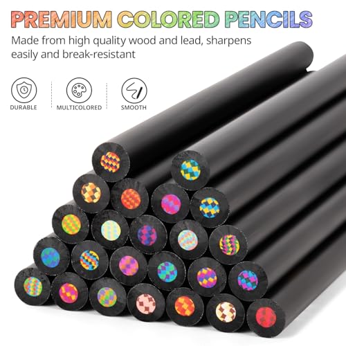 Yangmei Art Supplies 12 Rainbow Colored Pencils, Teen Girl Gifts Trendy Stuff, Arts and Crafts for Kids Ages 8-12, Gifts f...