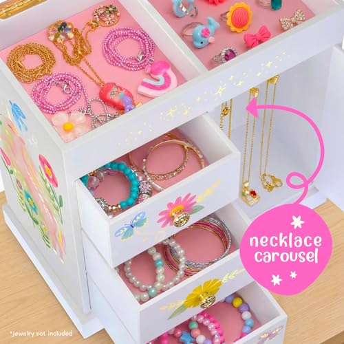 Giggle & Honey® Unicorn Musical Jewelry Box for Girls Unicorn Toys for Girls Age 4-6 Kids Jewelry Box with Drawers
