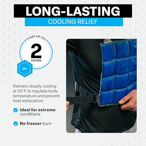 COLD FACTOR Ice Pack Cooling Vest for Men & Women—Lightweight, Adjustable Phase Change Cooling Vest for Hot Weather, Athle...