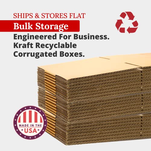 Partners Brand 14x10x8 Corrugated Cardboard Boxes, 14"L x 10"W x 8"H, Pack of 25 | Shipping, Packaging, Moving, Storage Bo...