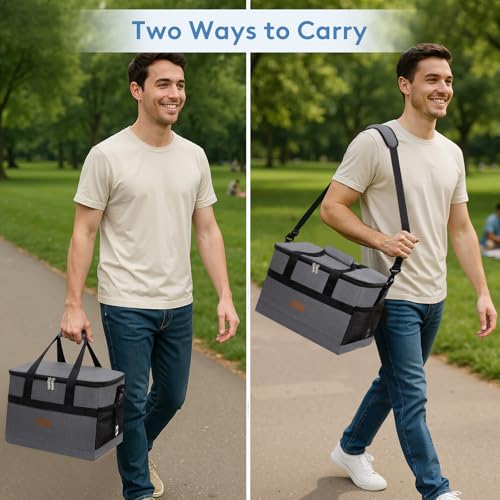 Lifewit Cooler Bag 30/50/60 Cans Collapsible and Insulated Large Lunch Bag Leakproof Soft Cooler Portable Tote for Campin...