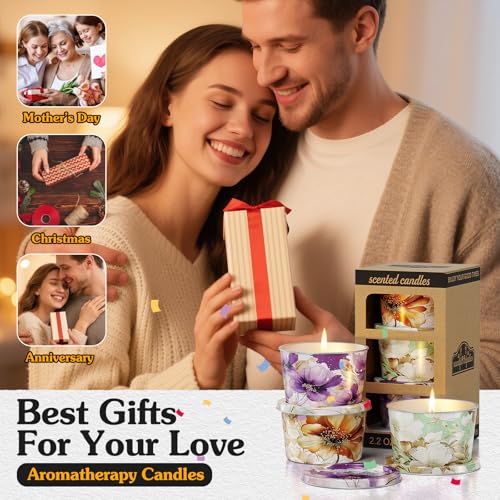 3-Pack Aromatherapy Candle Set - Travel-Size Scented Candles 2.5 oz Each | 10+ Hour Relaxing Long-Lasting Burn | Fragrant ...