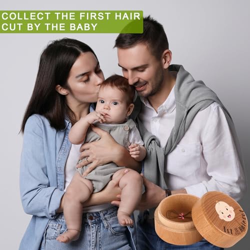Baby's First Hair Keepsake Box, Wooden Fetal Hair Collection Box Cute Hair Keepsake Box Baby Keepsake Box for Baby Shower ...