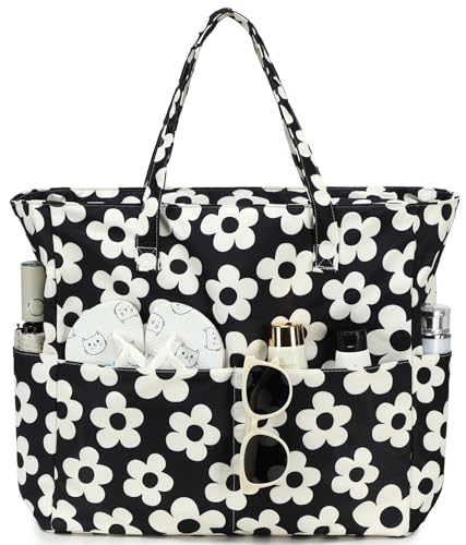 Bluboon Waterproof Beach Tote Pool Bags for Women Ladies Extra Large Carry On Bag With Wet Compartment for Weekender Travel