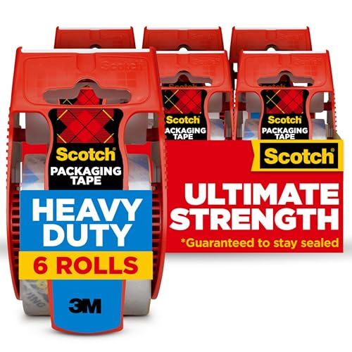 Scotch Heavy Duty Shipping Packing Tape, Clear, Packing Tape for Moving Boxes and Packaging Supplies, 1.88 in. x 22.2 yd.,...