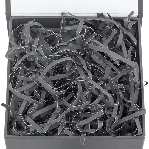 Hallmark Small Gift Box with Bow and Shredded Paper Fill (Gray 4 inch Gift Box) for Weddings, Graduations, Birthdays, Fath...