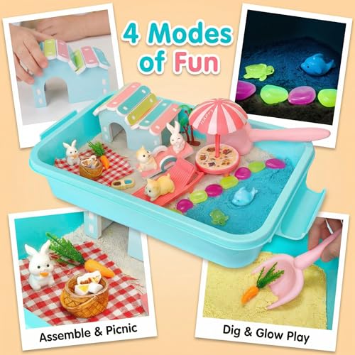 Carolart Pet Sensory Bin,Hamster and Rabbit Habitat,Animal Sensory Sand Kit for Boys and Girls, Pet Sensory Toys,Summer Be...