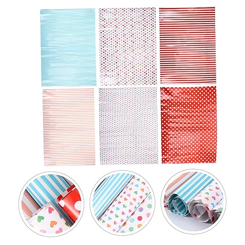 Healvian 6pcs Stylish Wrap Present Packing and Dots and Stripes for Birthdays Weddings and Special Occasions