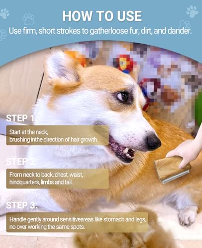 Dog Brush for Shedding | Pet Hair Removal Tool, Cat Grooming Supplies, Deshedding Dog Brush | Combs for cleaning & groomin...