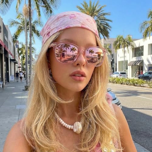 Myiaur Polarized Sunglasses for Women, Square Mirrored Trendy Shades with UV Protection Reduce Glare Sun Glasses
