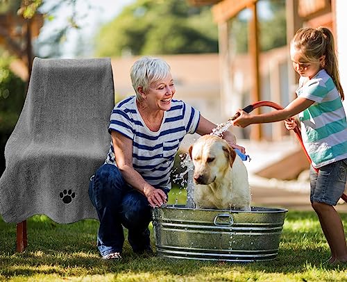 Puomue Microfiber Dog Towels for Drying Dogs, Super Absorbent and Soft Pet Grooming Towel, 40 Inch X 23.6 Inch, Perfect Do...