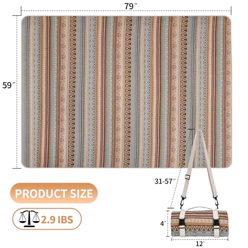 Extra Large Waterproof Picnic Blanket | Portable Camping & Beach Mat | Sand Free with Carry Strap | Park Blanket for Gras...