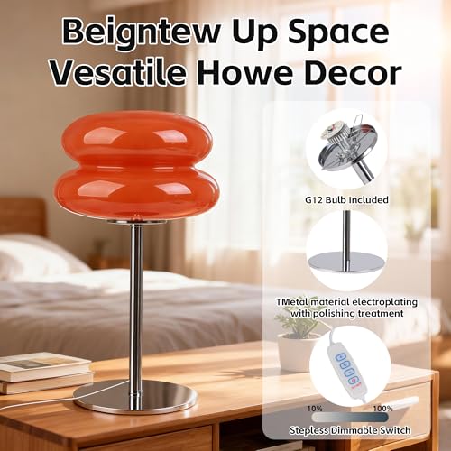 xiaojuande Bedroom Mushroom lamp, Medieval Modern Bedside Table lamp for Night Stands, Vintage dimmable Small Lamps, Cute ...