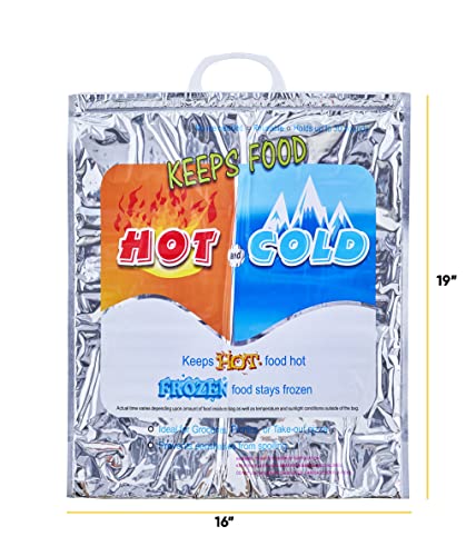 Superio Hot and Cold Insulated Bags for Food Delivery, Grocery Shopping Bags, Food Storage for Hot and Frozen Food for Tra...
