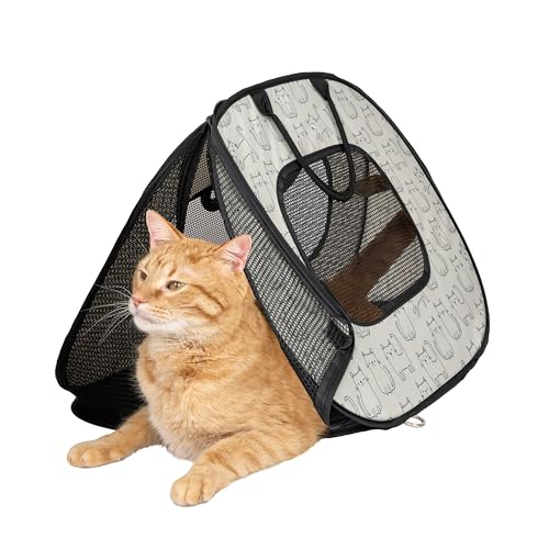 SportPet Designs Pop Open Cat Carrier, Soft-Sided Collapsible Travel Carrier for Cats up to 15 lbs, Lightweight Portable D...