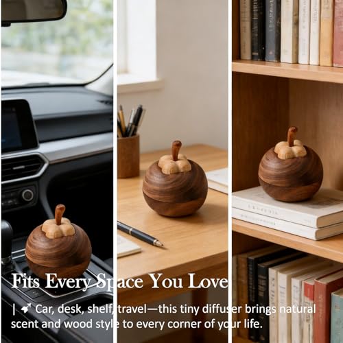 Nythriel Passive Essential Oil Diffuser Wood Petal-Like, Small Portable Aromatherapy Diffuser Layered, Mini No-Electric Na...