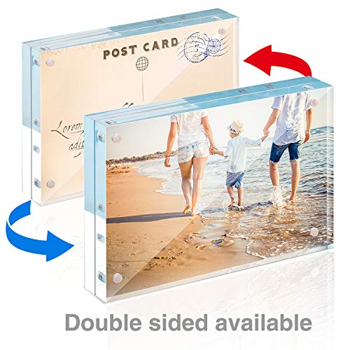 TWING Picture Frame, 8x10 Acrylic Photo Frames Horizontal Magnet Double Sided Photo Frame with Microfiber Cloth,12 + 12MM ...