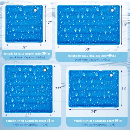 aingycy Dog Cooling Mat Water Injection Pet Cool Pads Dogs & Cats Pet Cooling Blanket for Outdoor Car Seats Beds (Blue, 24...