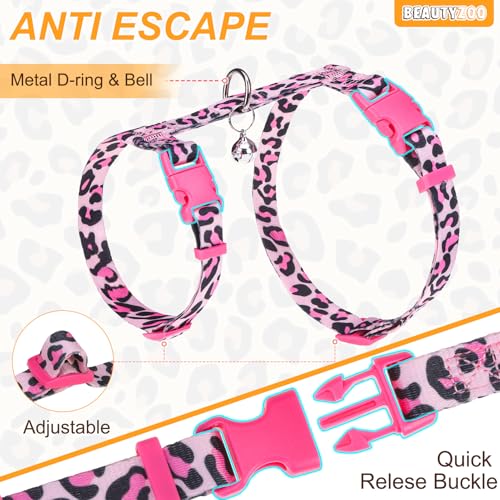 BEAUTYZOO Cat Harness and Leash Set Escape Proof for Walking, Kitten Soft Adjustable Vest Harnesses for Small Medium Large...