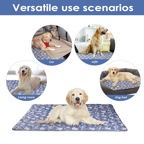 Langsprit Dog Cooling Mat, Washable Dogs Cats Pet Non-Toxic Cooling Pads Summer Sleeping Kennel Mats，Pet Self Cool Ice Bla...