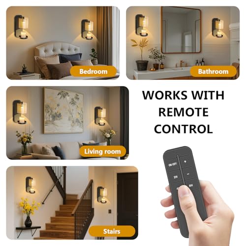 Wall Mounted Candle Warmer Lamp with Remote Control, Timer & Dimmer, Flameless Wax Melt Warmer for Jar Candles, Metal Wall...