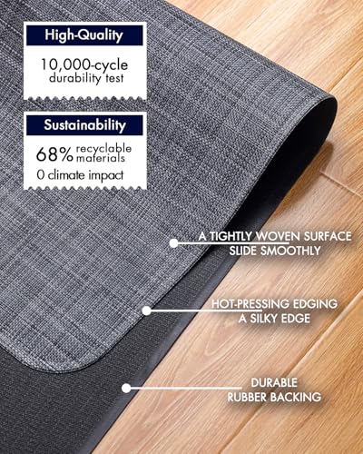 Baroyal Office Chair Mat for Hardwood Floor Under Desk Computer Rolling Chair Mat for Wood/Tile Floor Non-Slip Heavy Duty ...