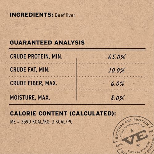 Vital Essentials Freeze Dried Dog Treats | Beef Liver, Single Ingredient | Premium Quality | Grain Free Training Treats fo...